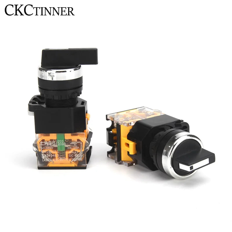 22mm Rotary Selector Switch LA38 Self-Lock & Reset 2/3 Position Rotary Selector Switch Axl