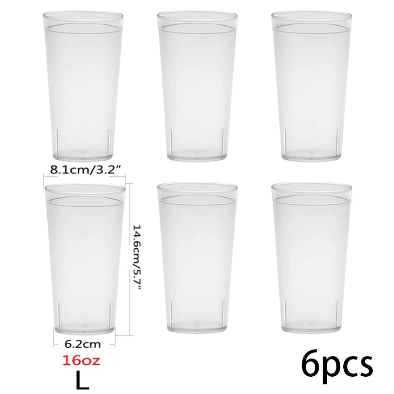 16oz Break-Resistant Clear Plastic Tumblers – 4, 6 or 10 Pack Plastic Tumbler Set Axl
