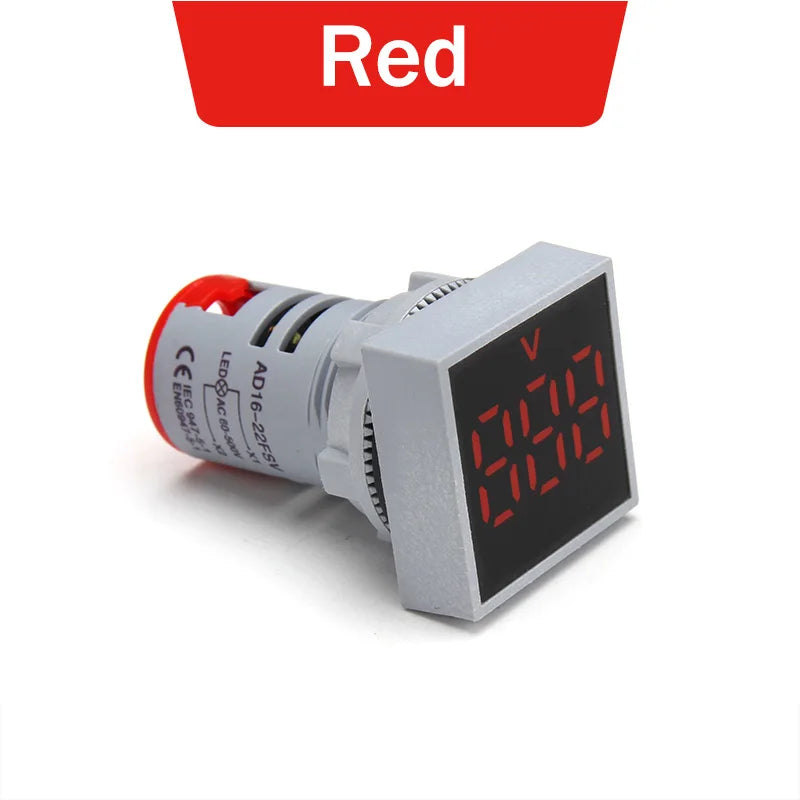 22mm LED Digital Panel Voltmeter AC 12–500V | 5 LED Colors Digital Panel Voltmeter Axl