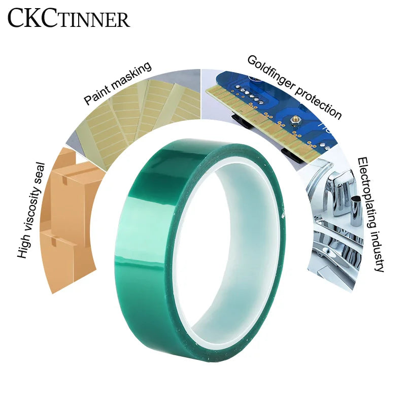 Green Polyimide High-Temp Masking Tape – PCB & Powder Coating High-Temp Masking Tape Axl