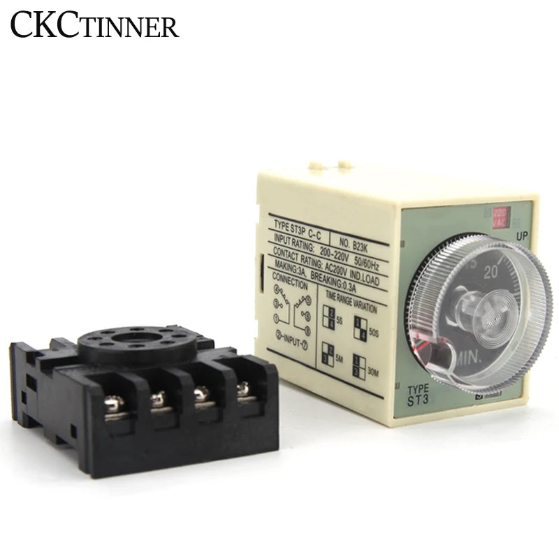 ST3P Power-On Delay Time Relay | 8-Pin | AC/DC Multi-Voltage Time Delay Relay Axl