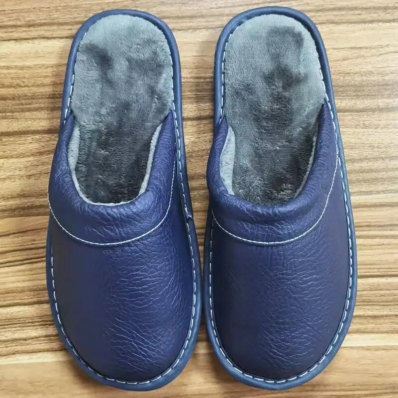 Lorilury Men's Indoor Leather Slippers | Non-Slip Unisex EU 35–48 Indoor Leather Slippers Axl