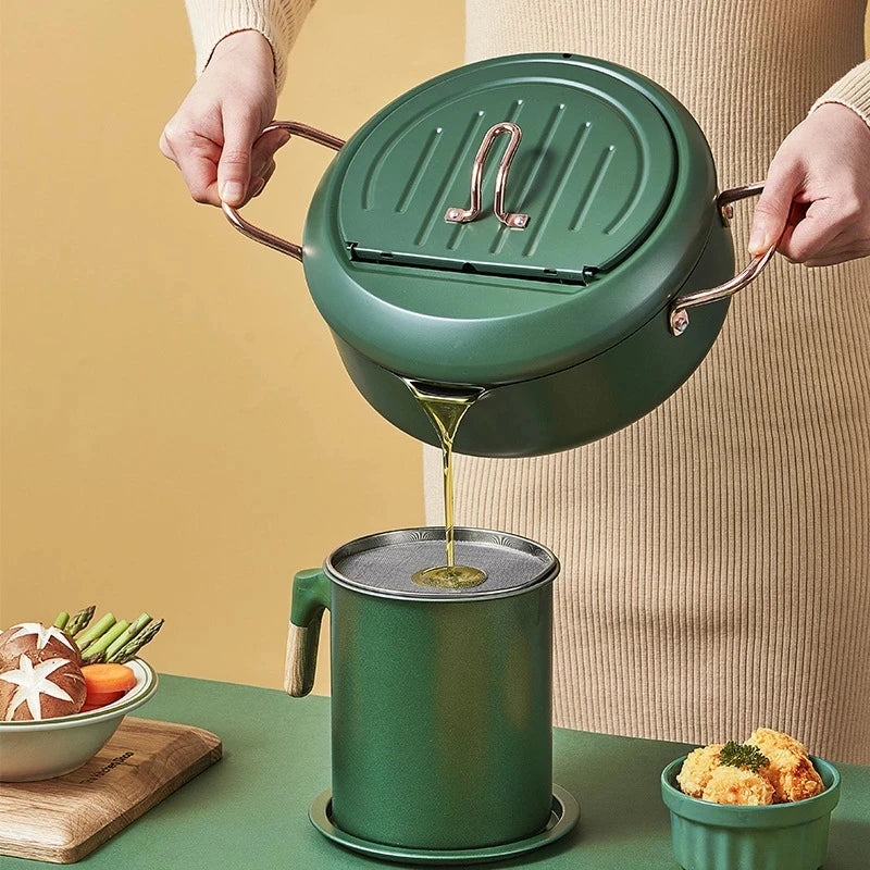 KEMORELA Stainless Steel Deep Fryer Pot with Temperature Display Deep Fryer Pot Axl