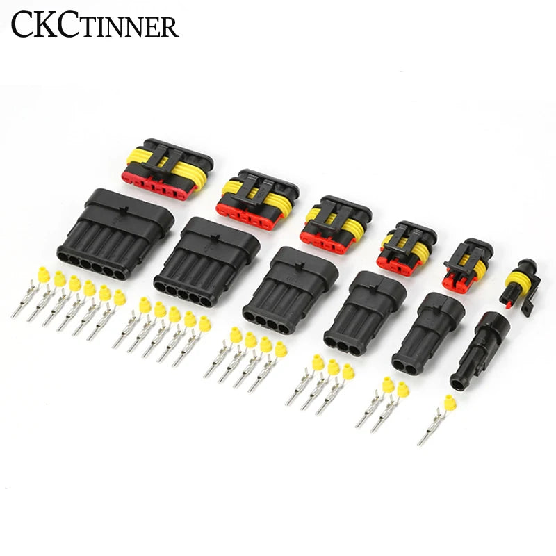 5-Pack Waterproof Automotive Wire Connectors – Male & Female Plug Automotive Wire Connector Axl