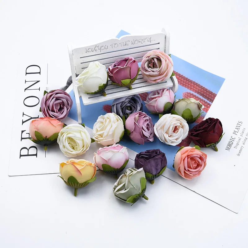 Silk Tea Rose Heads 10/20 Pcs – Artificial Flowers for Wedding Artificial Silk Flowers Axl