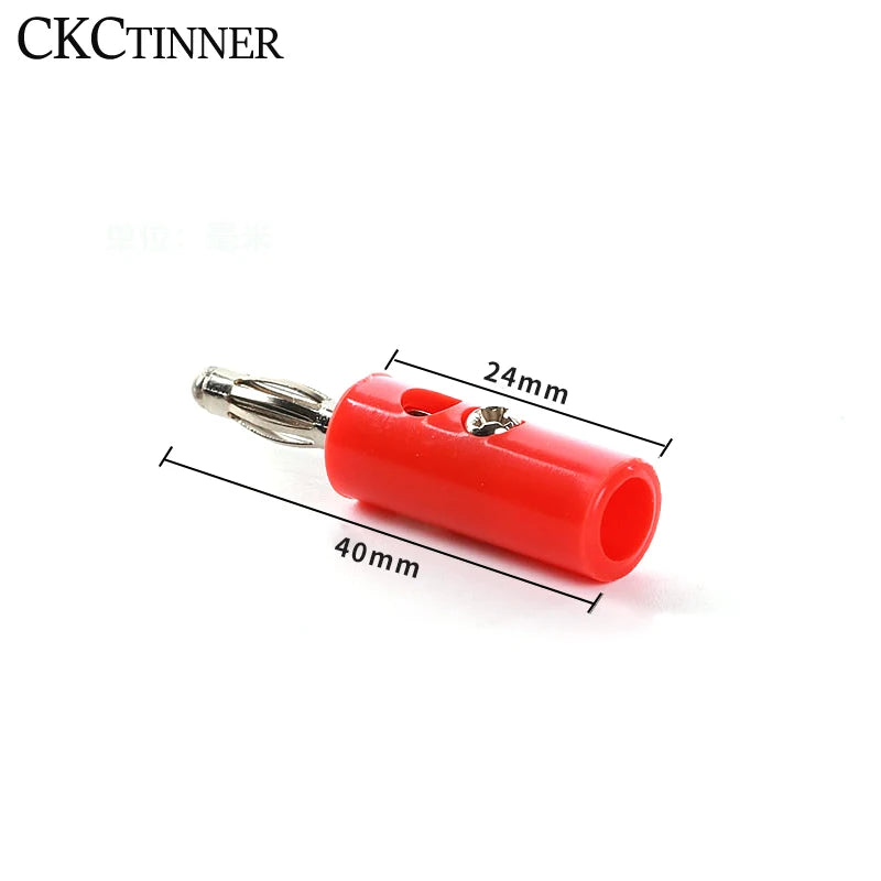10-Pack 4mm Banana Plugs – Black & Red Speaker Connectors Speaker Wire Connectors Axl