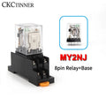HH52P MY2NJ Plug-In Relay & PYF08A 8-Pin Socket – DPDT 5A Electromagnetic Relay Axl AC 24V No Base