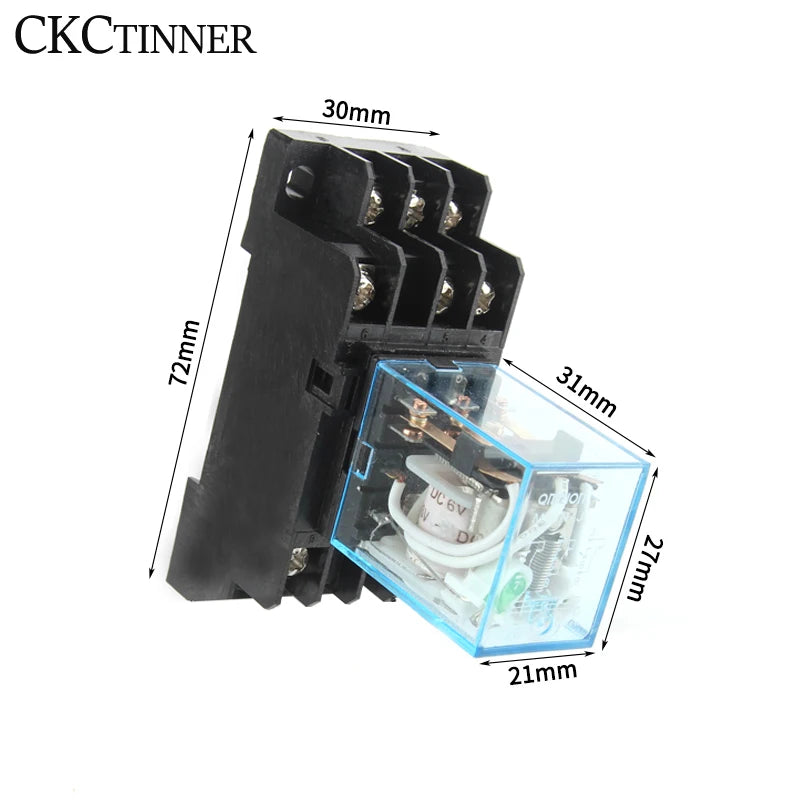 HH53P MY3NJ Plug-In Relay + PYF11A 11-Pin Socket | 5A CE Electromagnetic Relay Axl