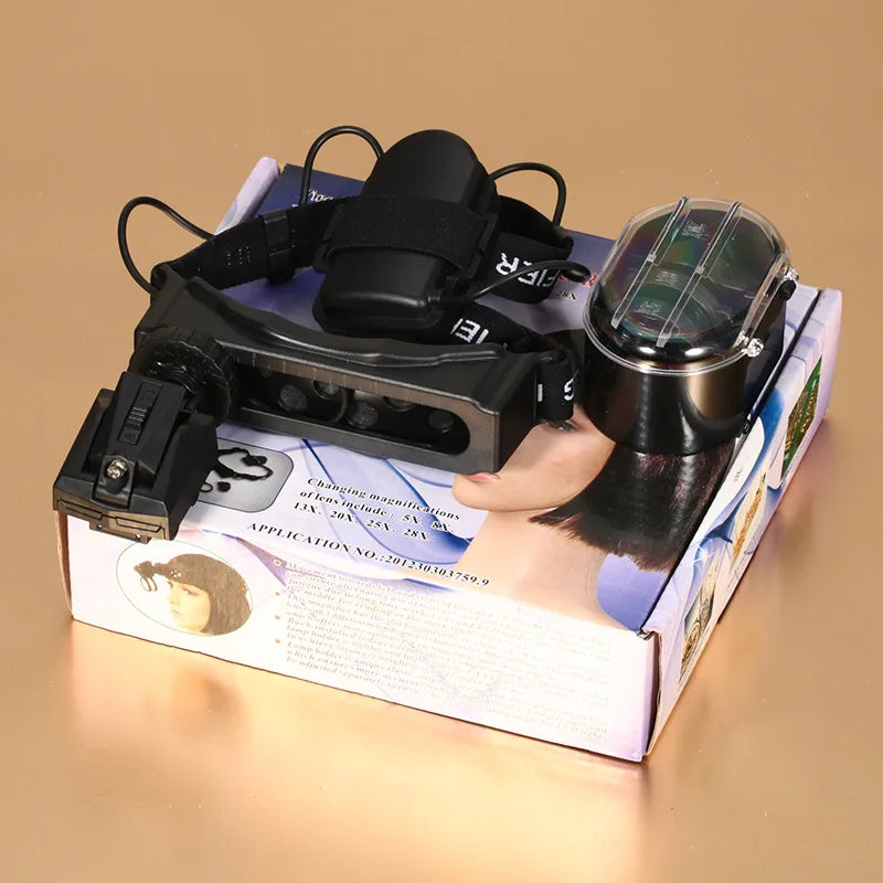 LED Head Magnifier Glasses 5x–20x – Wearable Loupe with Light Head Magnifier Loupe Axl