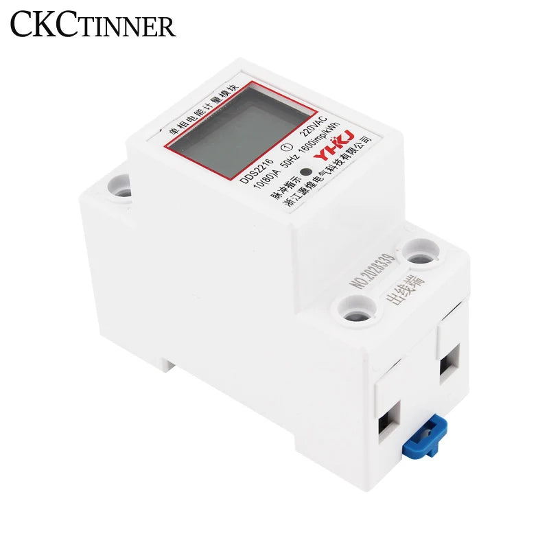 DIN Rail Single Phase LCD Energy Meter 220V 80A kWh Wattmeter Digital Energy Meter Axl