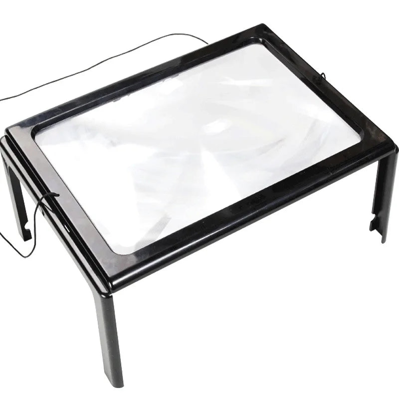 Square Fresnel Lens Desktop Magnifier with LED Light Desktop Magnifier Axl