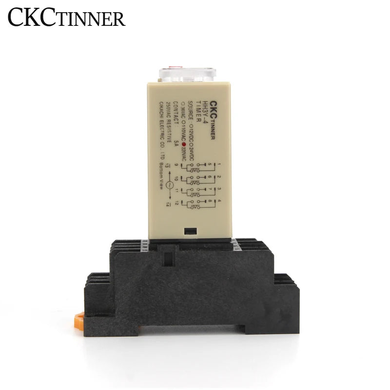 H3Y-4 Power-On Delay Time Relay 14-Pin + PYF14A Socket Time Delay Relay Axl