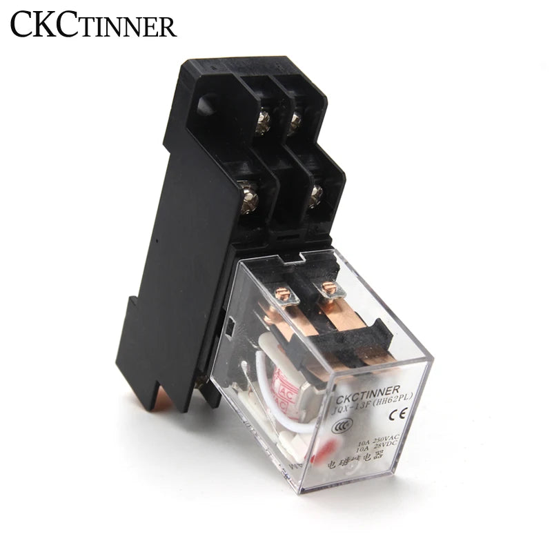HH62P LY2NJ 10A Electromagnetic Relay 8-Pin + PTF08A Socket Base Electromagnetic Relay Axl