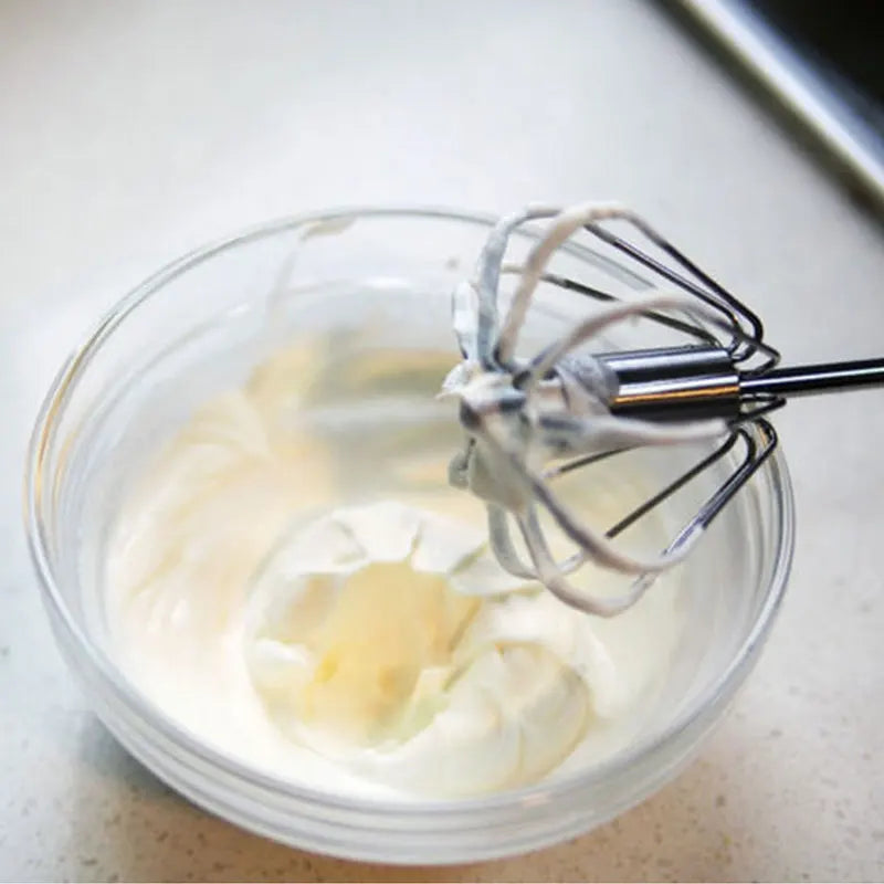 Semi-Automatic Stainless Steel Egg Beater & Hand Whisk Kitchen Hand Whisk Axl