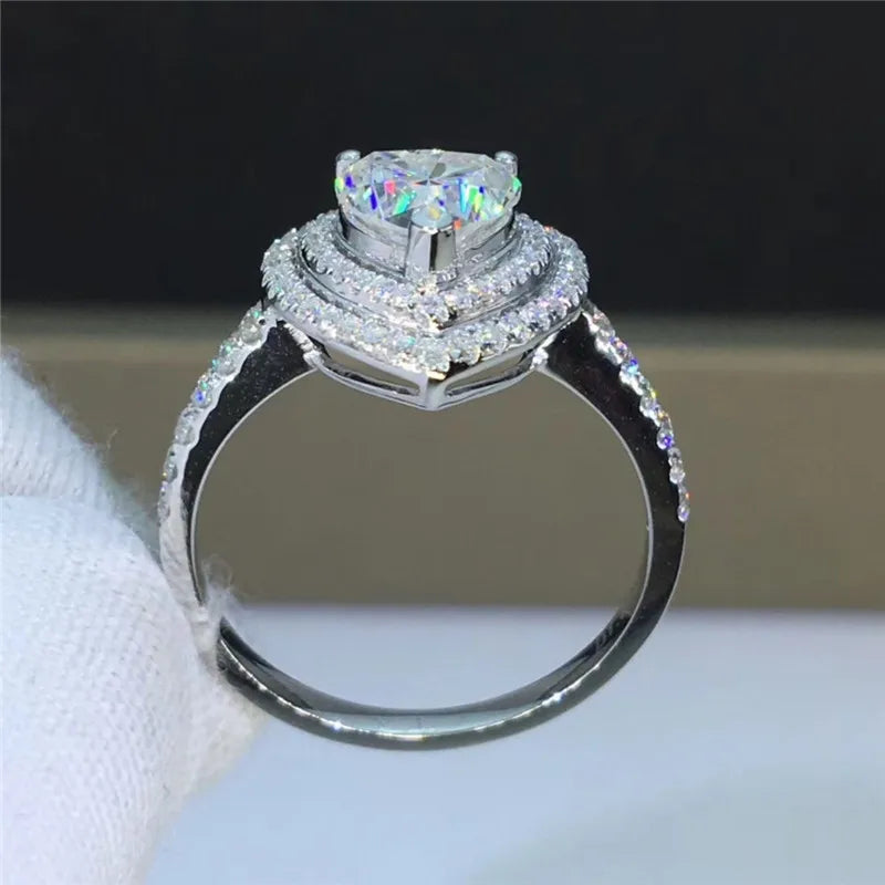 Huitan Heart CZ Ring – Women's Elegant Wedding Band | Sizes 5–14 CZ Fashion Ring Axl