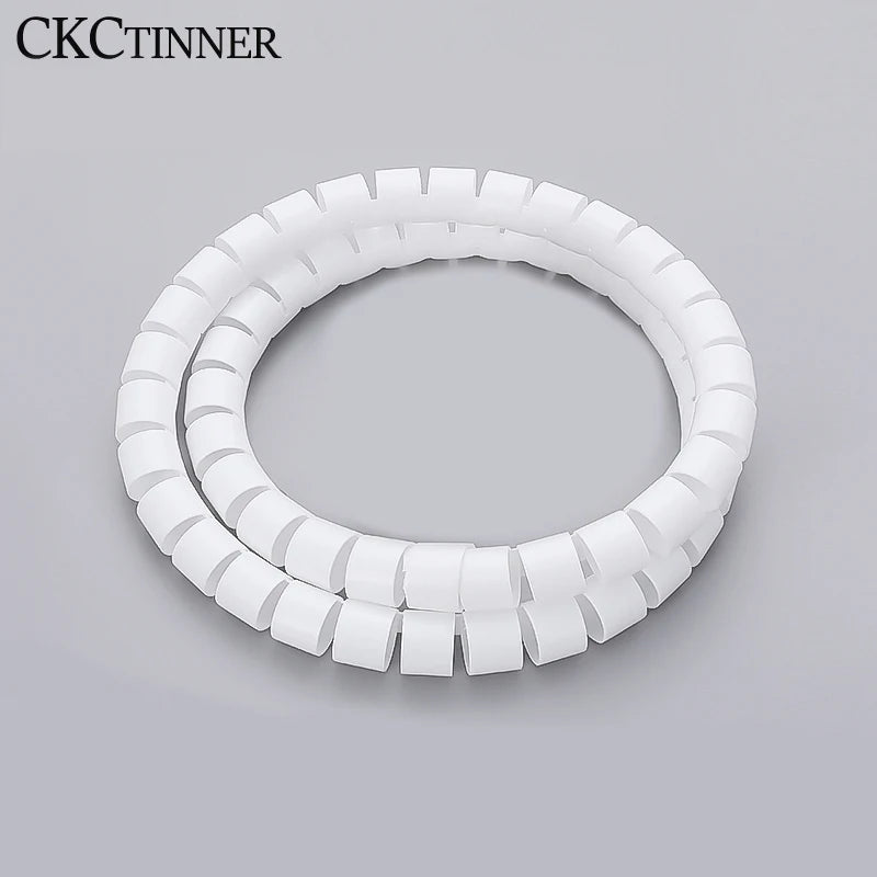 Spiral Wrap Cable Sleeving 8–32mm | Flame Retardant Wire Organizer Cable Management Sleeve Axl White 10mm 1m