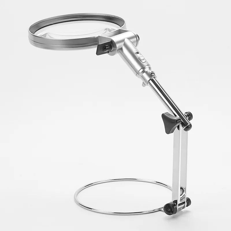 LED Desktop Magnifying Glass with Stand – 2.5x 120mm Folding Desktop Magnifier Axl