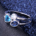 Huitan Triple Stone Women's Ring – Micro Pavé CZ Fashion Ring Fashion Ring Axl MULTI Silver Plated 10