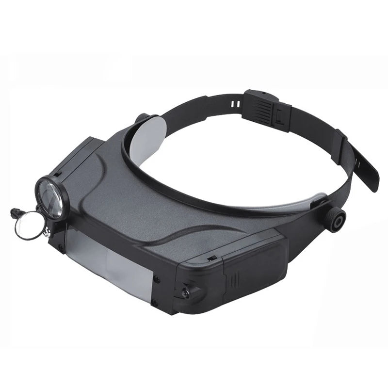 Head-Mounted Magnifying Loupe with LED – 4 Lenses 1.5X–11X Head-Mounted Magnifier Axl