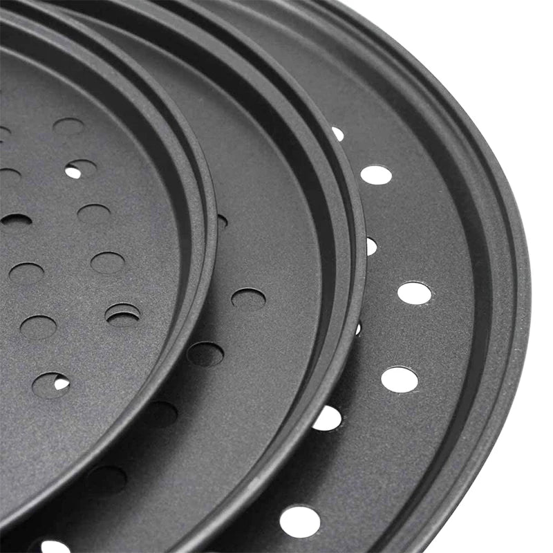 Nonstick Carbon Steel Pizza Crisper Pan with Holes | Round Tray Pizza Baking Pan Axl