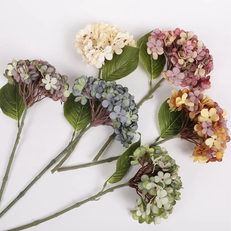 Artificial Silk Hydrangea Flowers 1/3 Pcs – Wedding & Home Décor Artificial Silk Flowers Axl