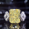 Huitan Yellow Cubic Zirconia Square Ring – Women's Fashion Fashion CZ Ring Axl F1324 6