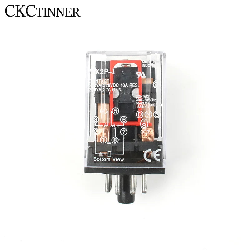 MK2P Electromagnetic Relay + PF083A Socket 8-Pin DC/AC Electromagnetic Relay Axl