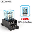 HH63P LY3NJ 10A Electromagnetic Relay + PTF11A Socket Base Electromagnetic Relay Axl DC 24V With socket