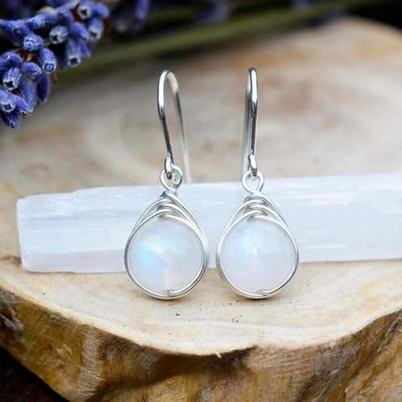 Huitan Blue Bead Drop Earrings | Geometric Fashion Jewelry Drop Earrings Axl