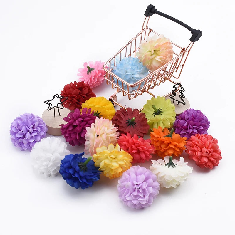 30 Pcs Silk Artificial Chrysanthemum Heads for DIY & Decor Artificial Flower Heads Axl