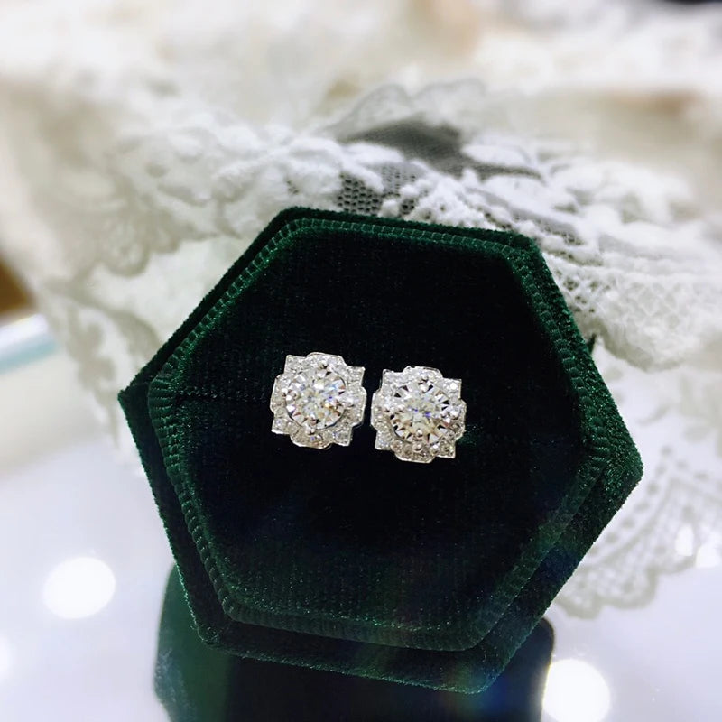 Huitan Geometric CZ Stud Earrings | Women's Wedding Jewelry Stud Earrings Axl