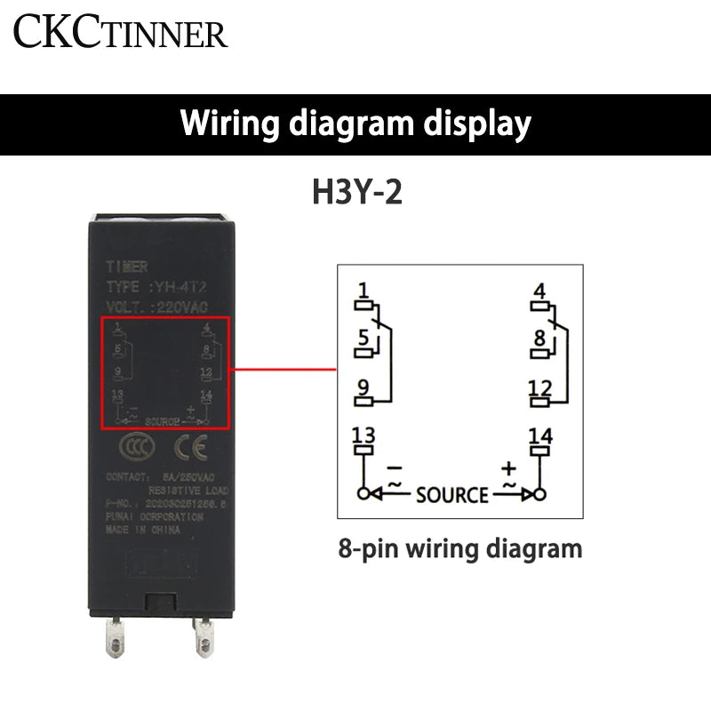 H3Y-2/H3Y-4 Digital Time Relay + Base Socket | 12V–220V Digital Time Relay Axl