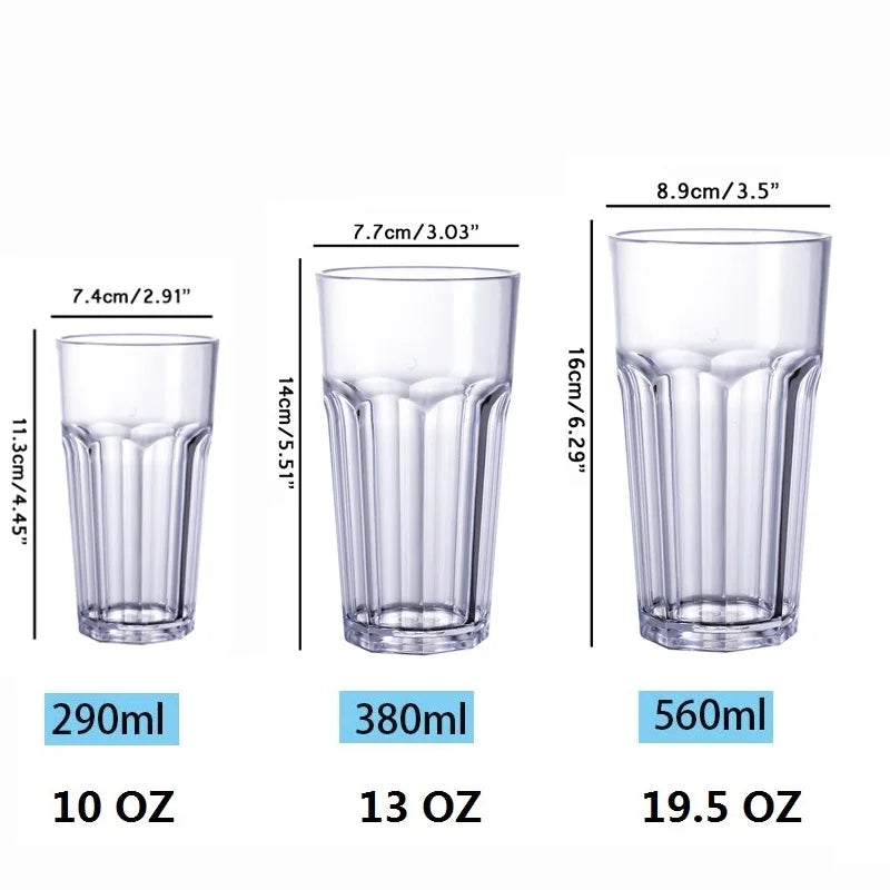 6-Pack Shatterproof Plastic Tumblers – BPA-Free, 10/13/19.5 oz Plastic Drinking Tumblers Axl