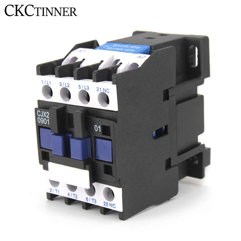 CJX2 9A AC Contactor 3P+1NO DIN Rail Mount 24V–380V AC Contactor Axl