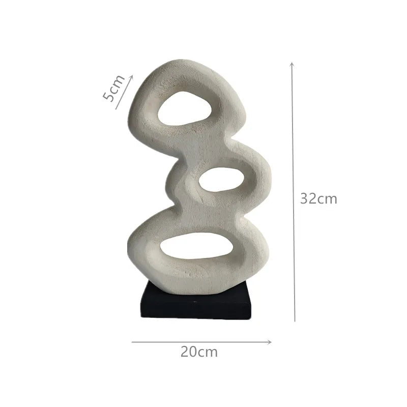 Solid Wood Figurines – Modern Minimalist Desktop Ornaments Wood Figurines Axl 251049