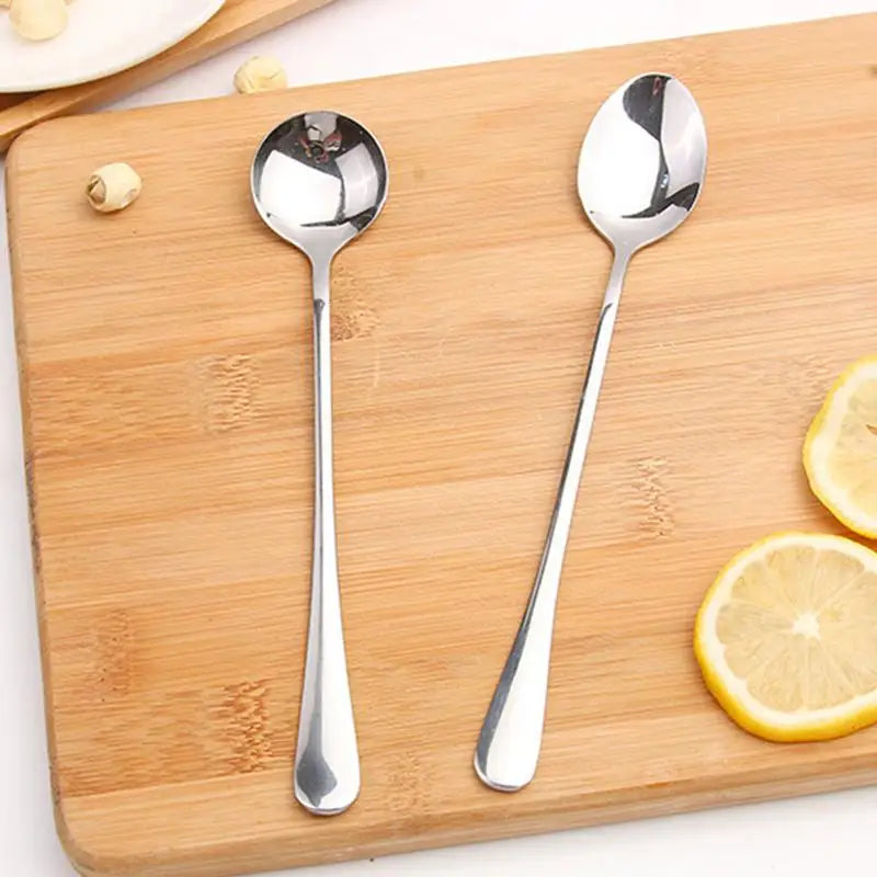Long Handle Stainless Steel Spoon – Coffee, Dessert & Dining Kitchen Spoon Axl