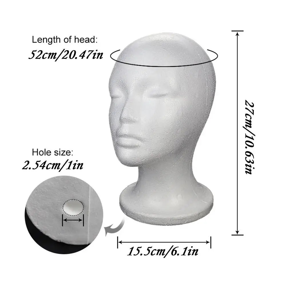 Foam Mannequin Head for Wigs, Hats & Glasses Display Foam Mannequin Head Axl As show