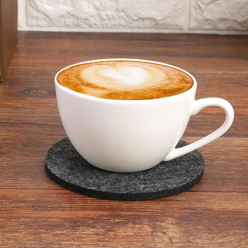 10-Pack Round Felt Coasters – Heat-Resistant Table Protectors Felt Coasters Set Axl