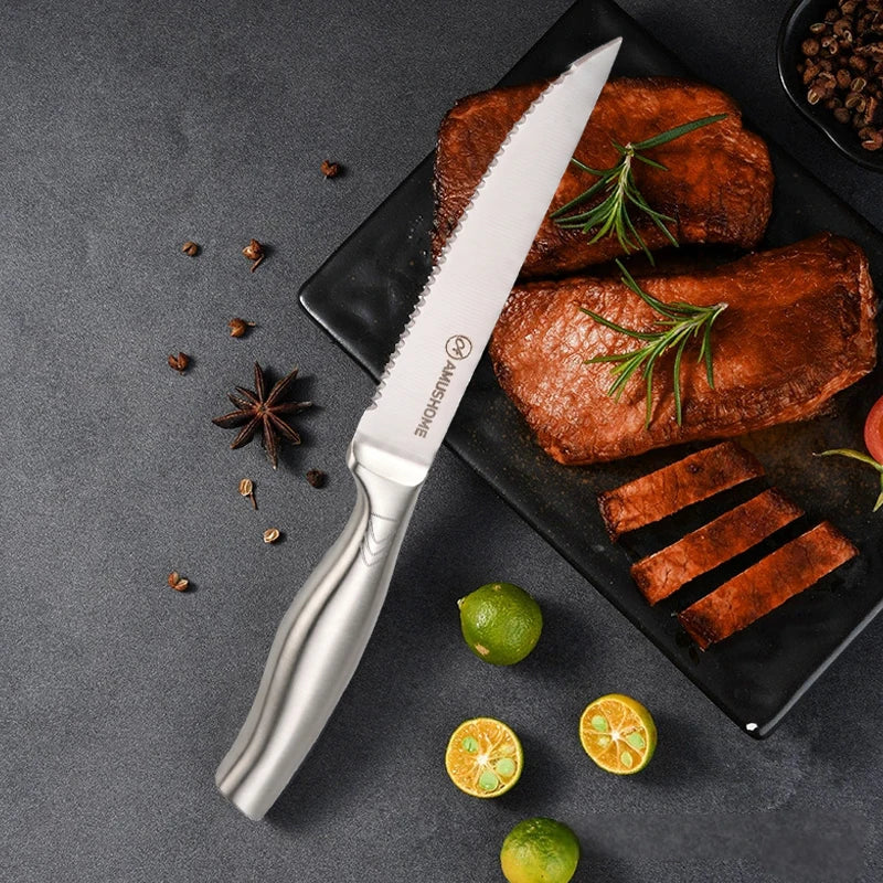 Stainless Steel Steak Knife Set – 1/4/6/8-Piece Serrated Knives Steak Knife Set Axl