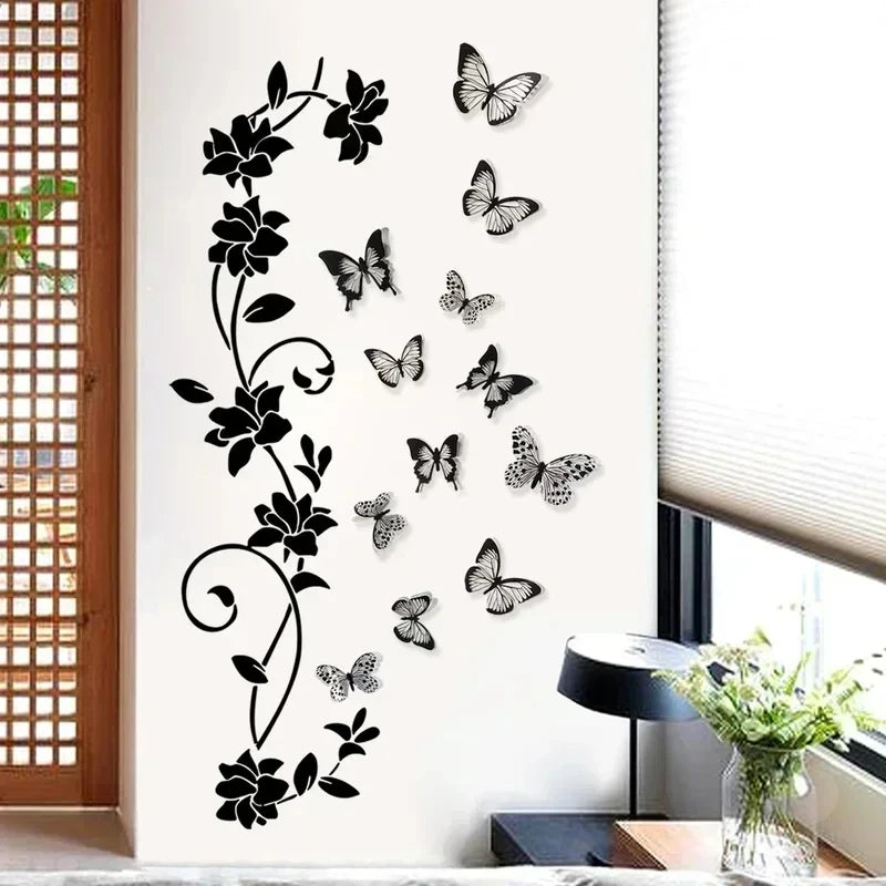 Black Vine Branch Wall Stickers – Removable PVC Decal Wall Decal Sticker Axl