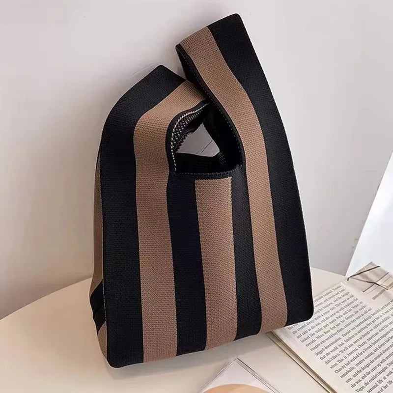 Women's Mini Hand-Woven Felt Handbag – Korean-Style Tote Mini Woven Handbag Axl
