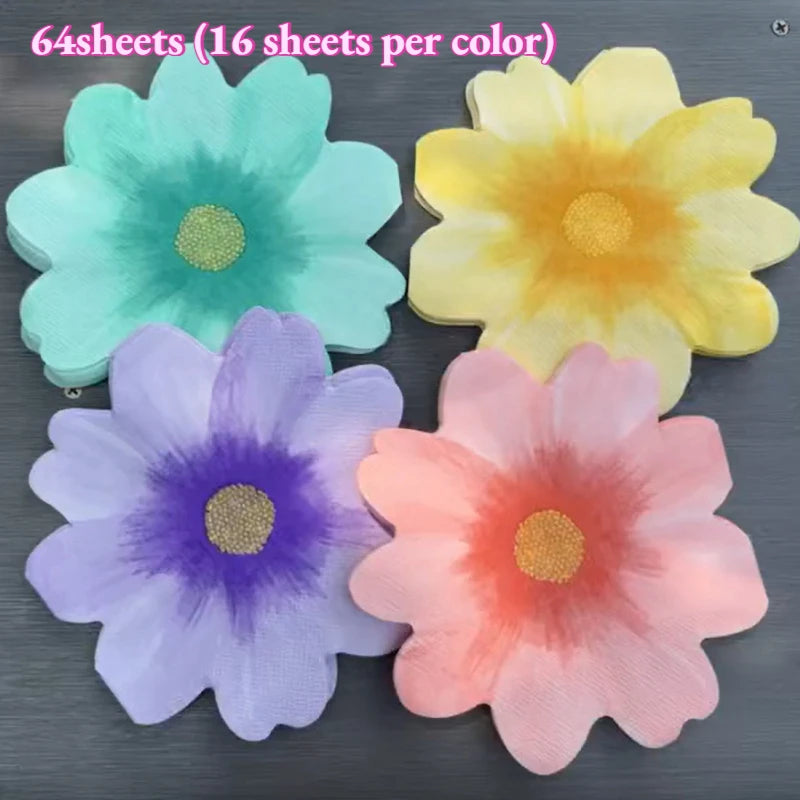 64-Pack Floral Disposable Napkins – Weddings, Parties & Events Disposable Napkins Axl mix-64pcs