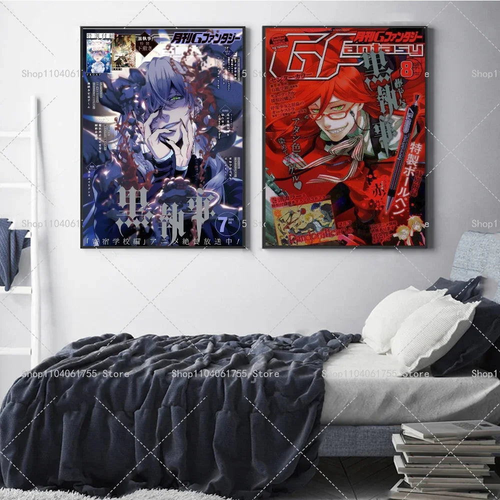 Black Butler Anime Wall Poster – Waterproof Self-Adhesive Sticker Anime Wall Poster Axl