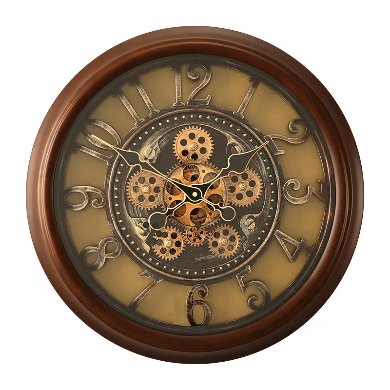 Luxury Gear Wall Clock – Solid Wood & Metal Modern Art Decor Decorative Wall Clock Axl Wall Clock