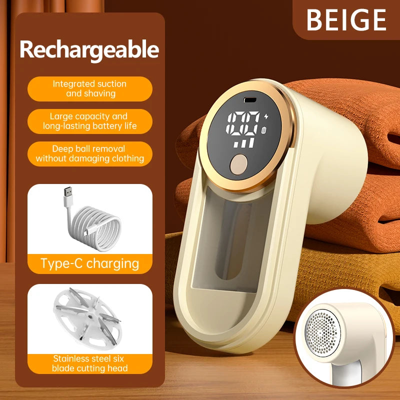 Rechargeable Fabric Shaver & Lint Remover – Sweater Defuzzer Fabric Shaver Axl Beige