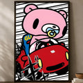 Gloomy Bear Self-Stick HD PVC Wall Art Poster | Waterproof Decor Wall Art Poster Axl White01 40X50cmNoframe