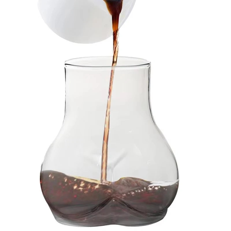 Funny Butt Shaped Glass Mug 450ml | Borosilicate Novelty Cup Novelty Glass Mug Axl