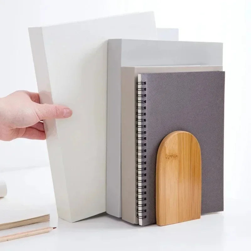 Wood Desktop Bookend Holder – Simple Style Desk Organizer Wood Bookend Axl