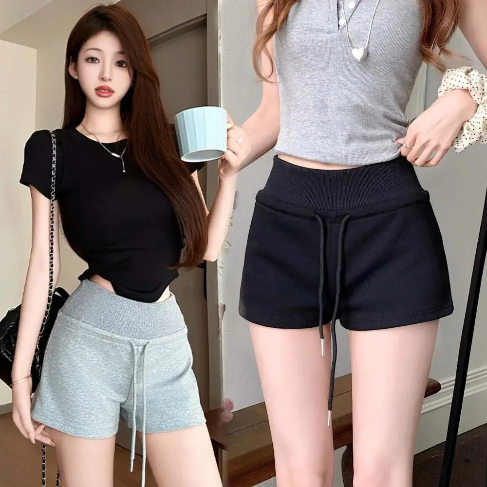 Women's Drawstring High Waist Slim Fit Casual Shorts Casual Shorts Axl
