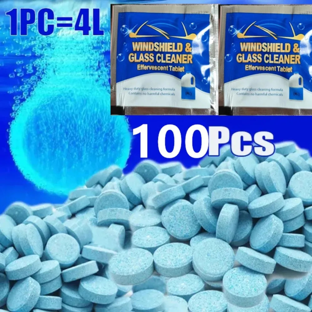 Car Windshield Cleaner Effervescent Tablets – 10 & 100 Pack Windshield Cleaner Tablets Axl